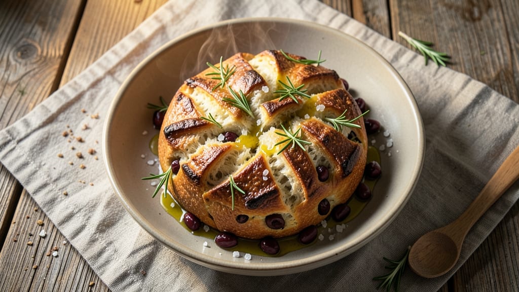 Acme Olive Bread Recipe: Herbed Crust With Briny Bite in One Bake