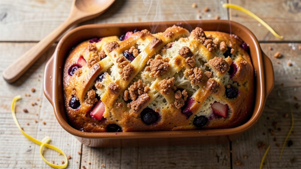 Apple Blueberry Bread Recipe: Apple-Cinnamon Streusel That Caramelizes to Crunchy Top