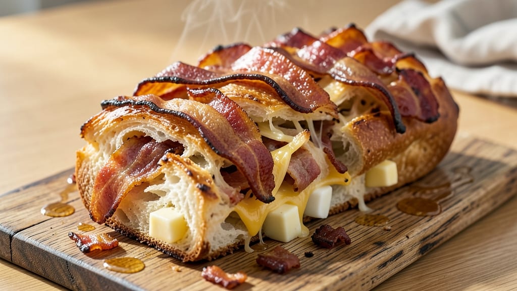 Bacon and Cheese Pull-Apart Bread Recipe: Gooey, Pullable Layers in 20 Minutes