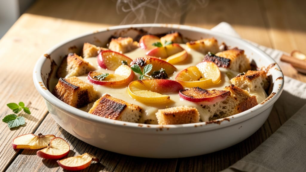 Apple Bread Pudding Recipe Pioneer Woman: Warm Apple Custard With Vanilla Streusel Crown