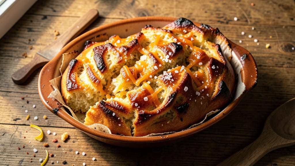 Artisan Cheddar Cheese Bread Recipe: Sharp Cheese Pulls Through Crusty Crumb