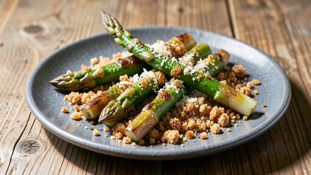 Asparagus with Bread Crumbs Recipe: Crispy-Topped Roasted Green Bites